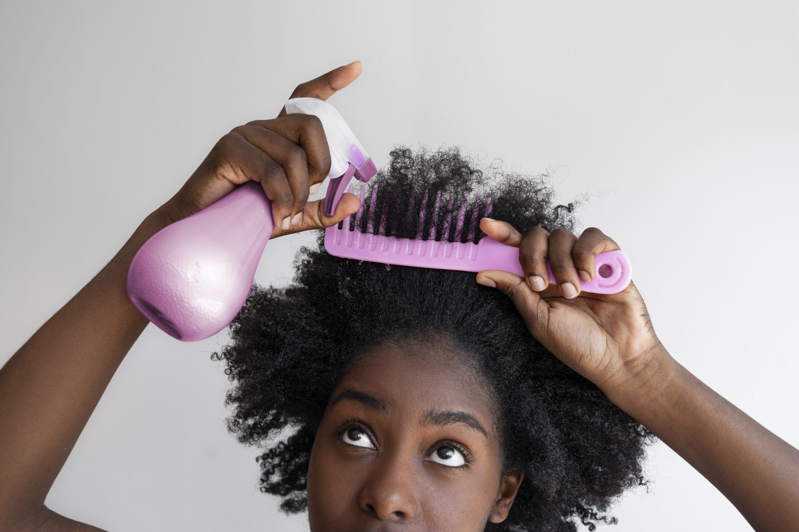 brushing curls out